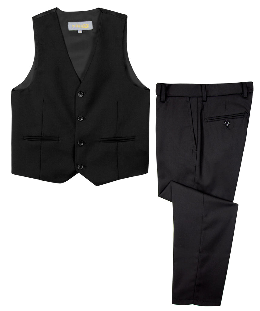 Boys' Black-C 2-Piece Vest Set