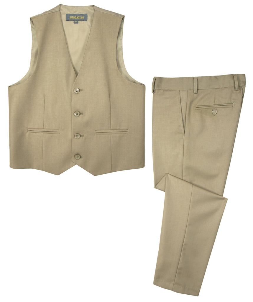 Boys' Khaki-C 2-Piece Vest Set