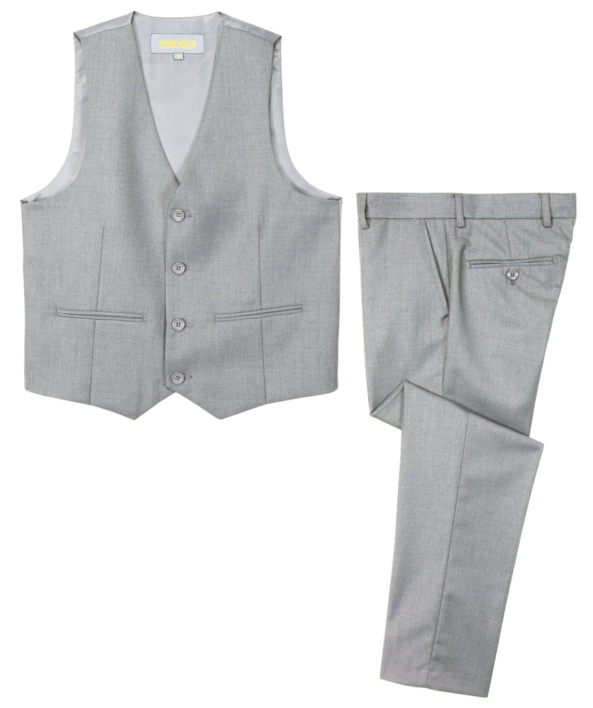 Boys' Light Grey-C 2-Piece Vest Set