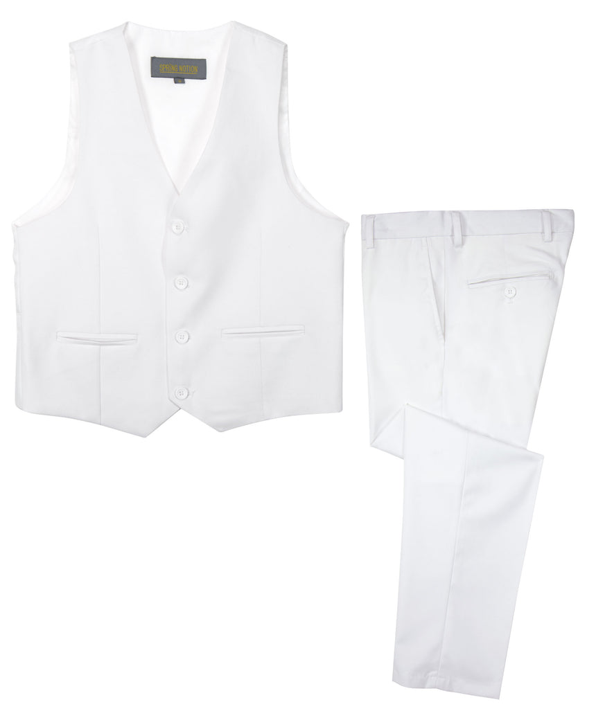Boys' White-C 2-Piece Vest Set