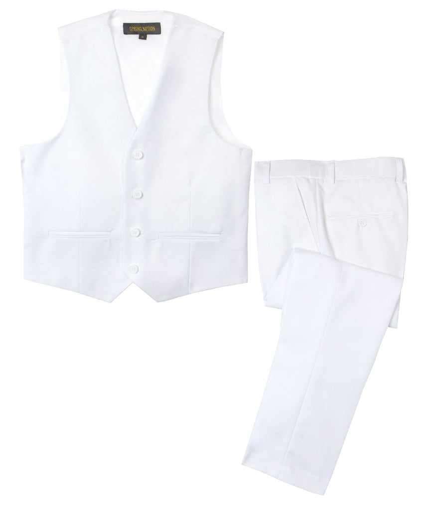 Boys' White 2-Piece Vest Set