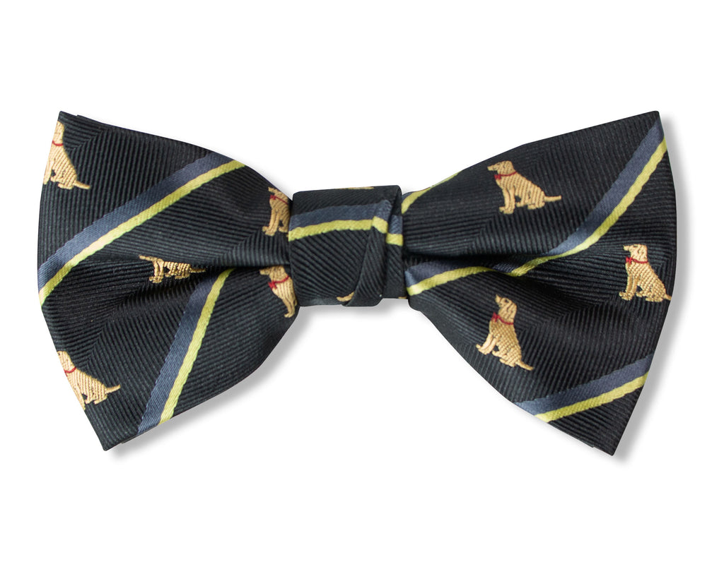 Boys' Microfiber Woven Labrador Christmas Bow Tie