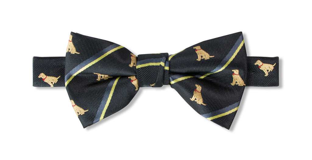 Boys' Microfiber Woven Labrador Christmas Bow Tie