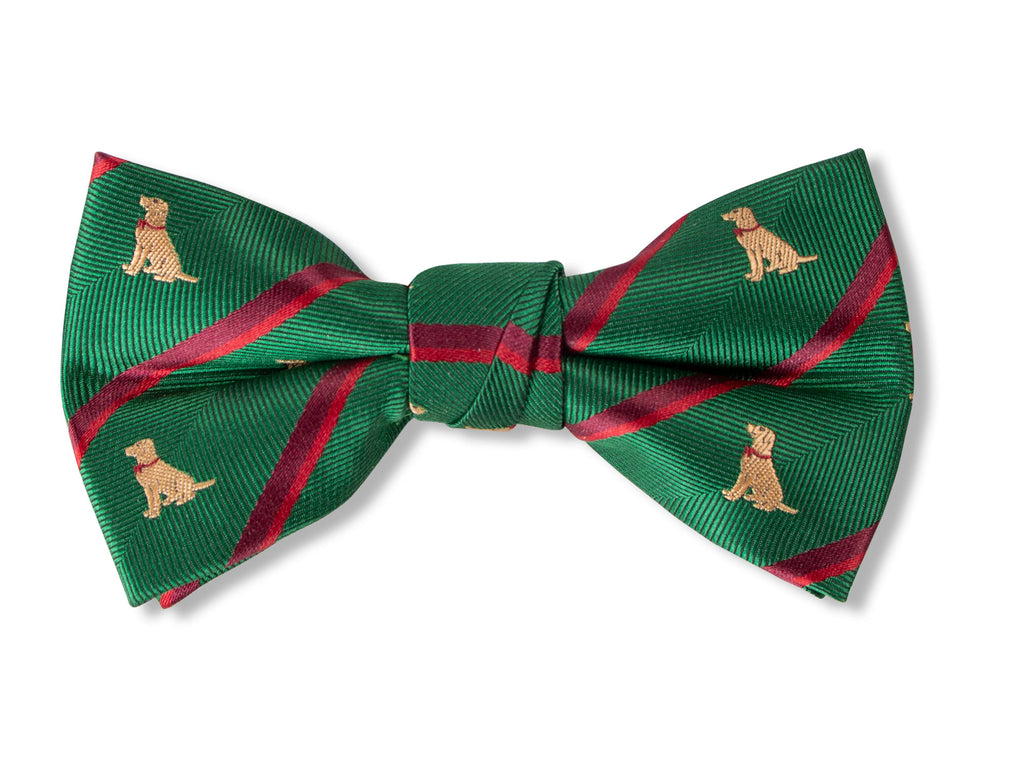Boys' Microfiber Woven Labrador Christmas Bow Tie