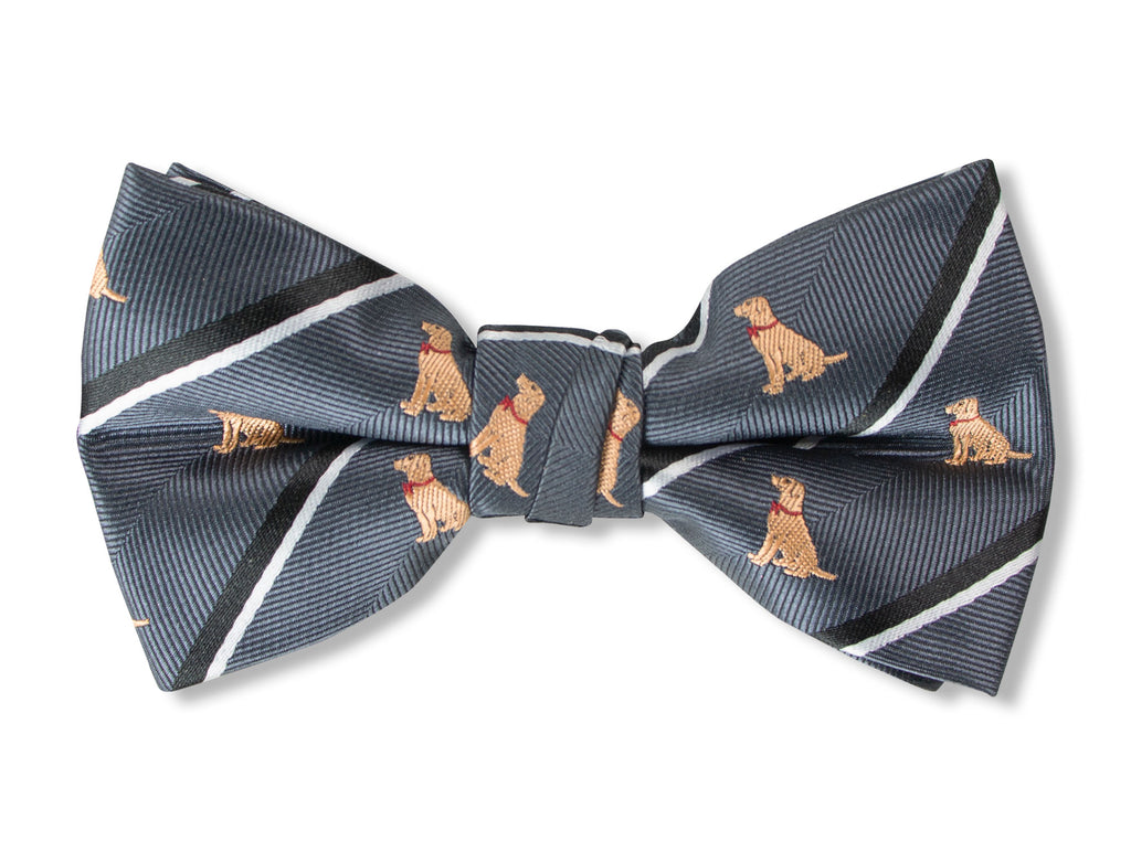 Boys' Microfiber Woven Labrador Christmas Bow Tie