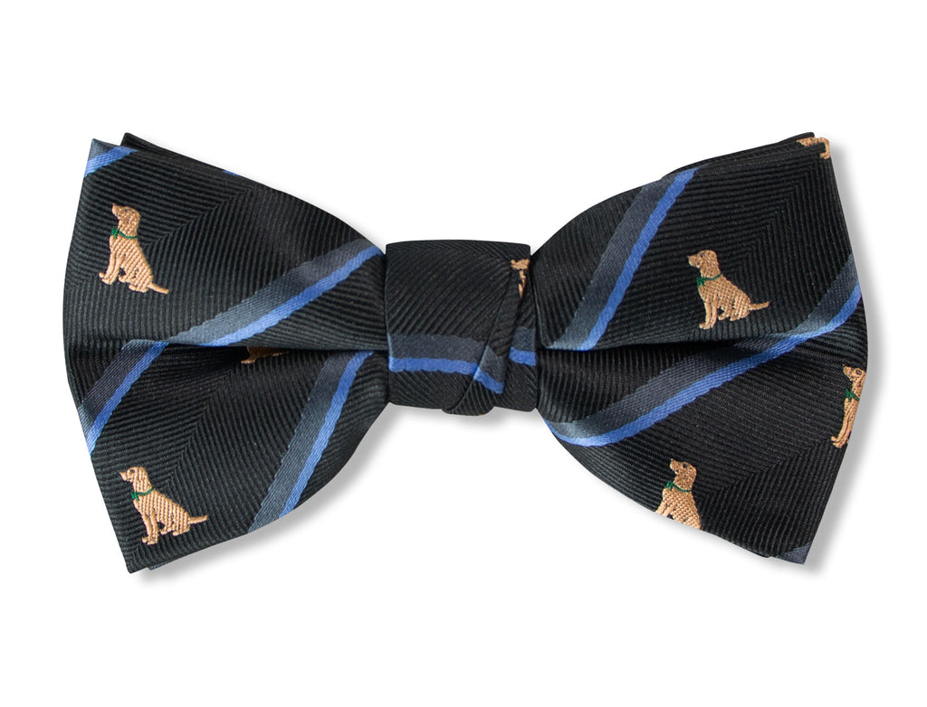 Boys' Microfiber Woven Labrador Christmas Bow Tie
