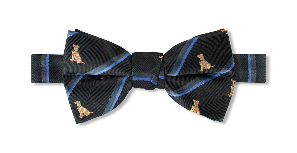 Boys' Microfiber Woven Labrador Christmas Bow Tie