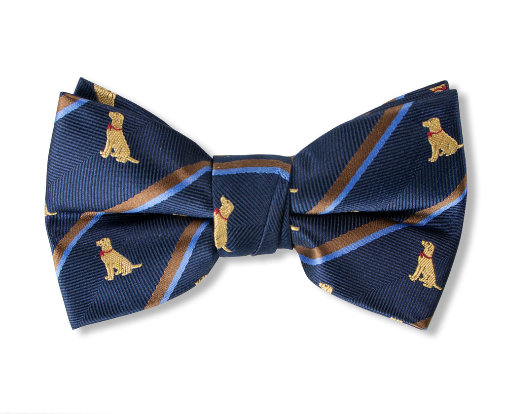 Boys' Microfiber Woven Labrador Christmas Bow Tie