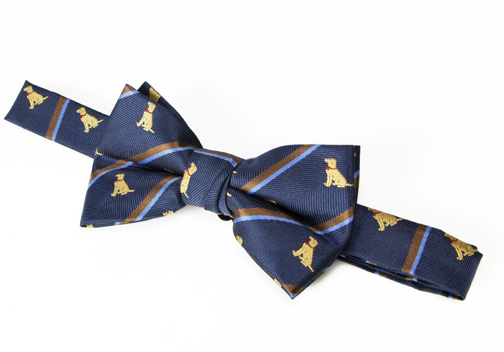 Boys' Microfiber Woven Labrador Christmas Bow Tie