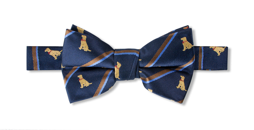 Boys' Microfiber Woven Labrador Christmas Bow Tie