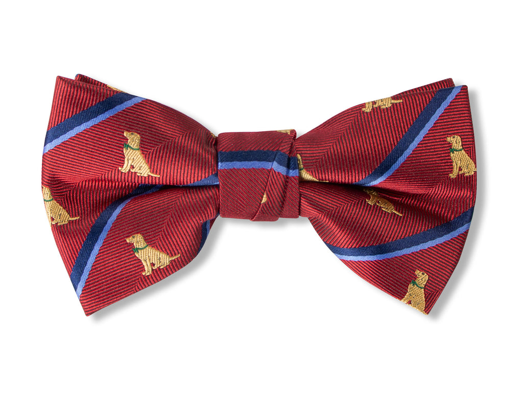 Boys' Microfiber Woven Labrador Christmas Bow Tie
