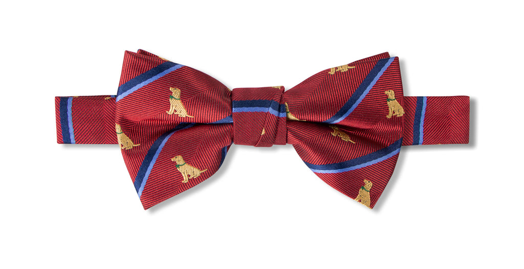 Boys' Microfiber Woven Labrador Christmas Bow Tie