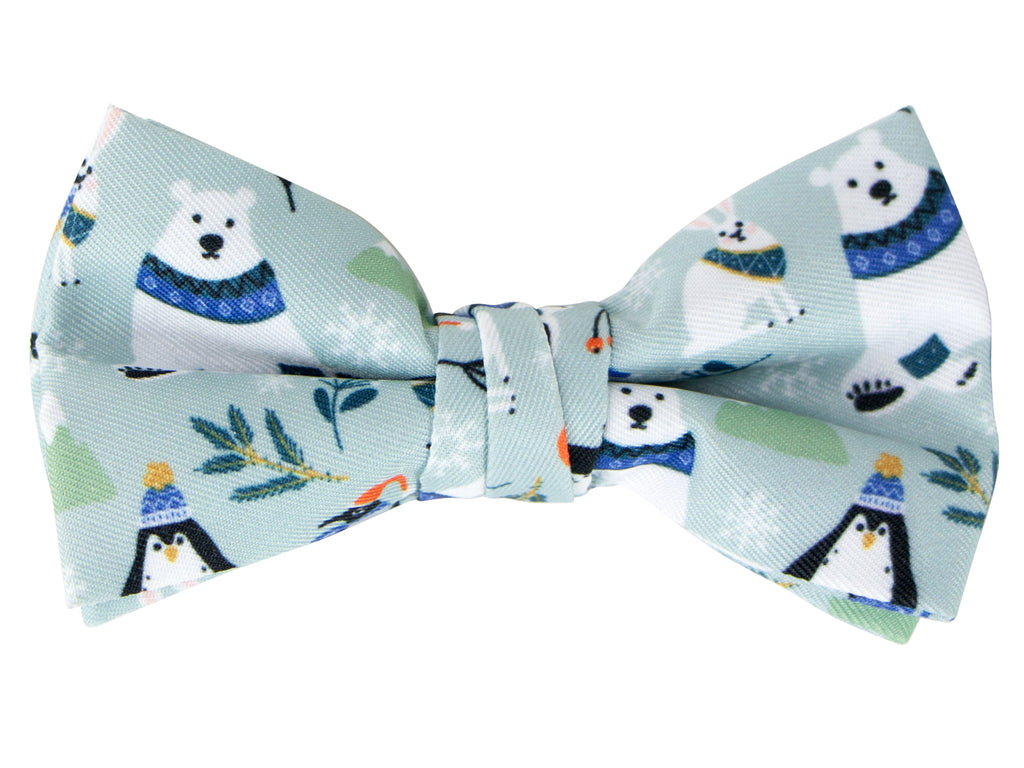 Boys' Printed Christmas Themed Bow Tie, Polar Bear