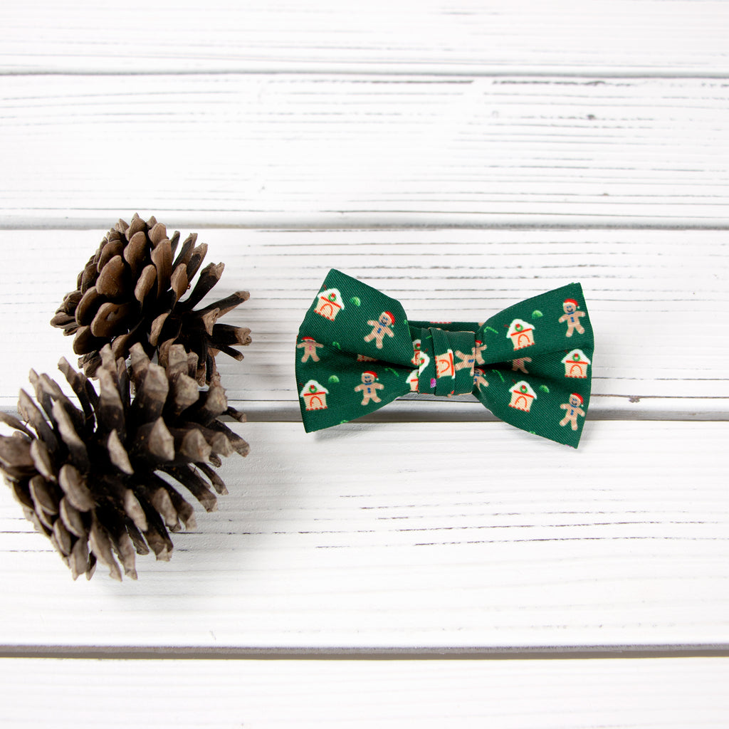 Boys' Printed Christmas Themed Bow Tie, Gingerbread Man