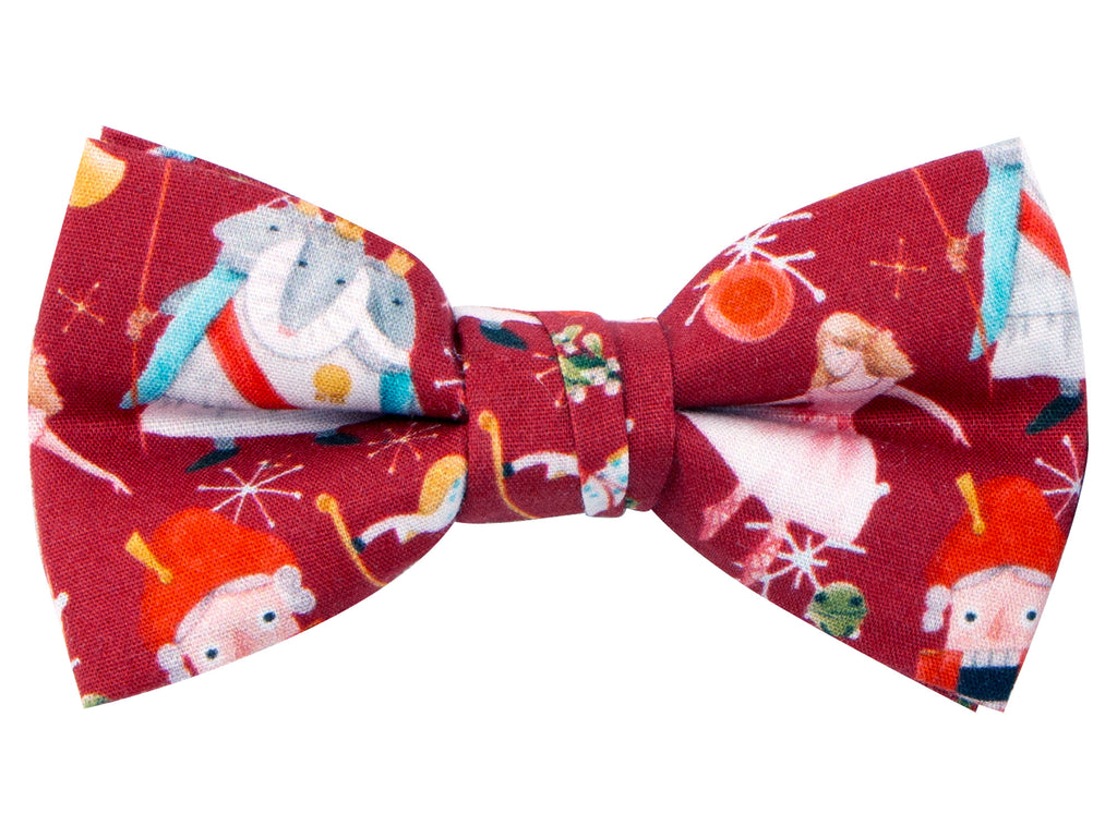 Boys' Printed Christmas Themed Bow Tie, Nutcracker & Ballerina