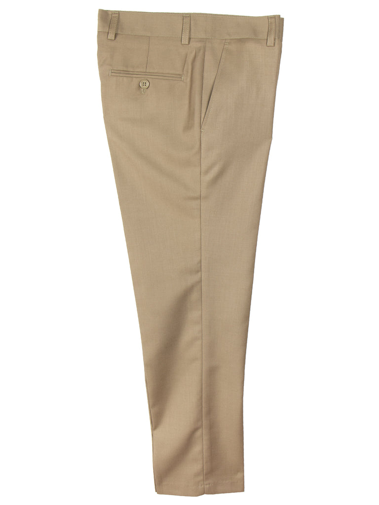 Boys' Khaki Flat Front Dress Pants