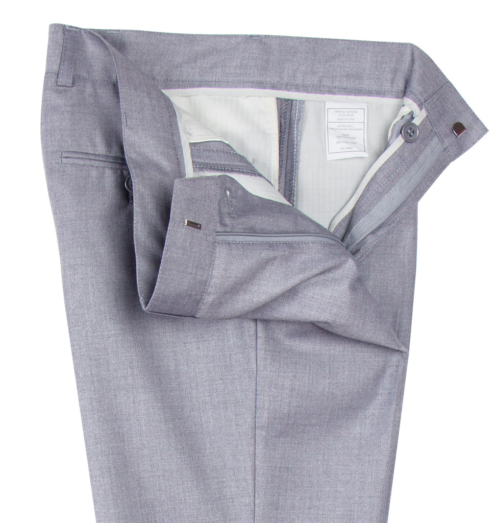 Boys' Light Grey Flat Front Dress Pants