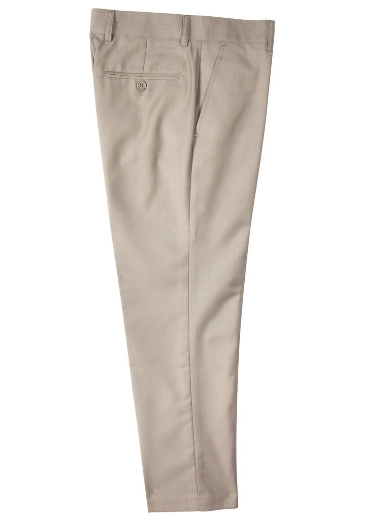 Boys' Tan Flat Front Dress Pants