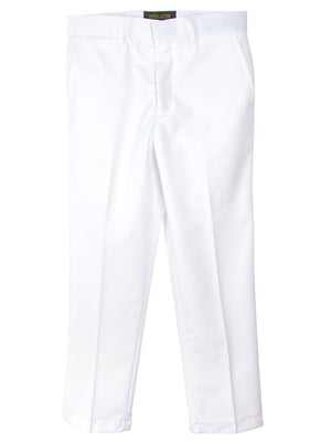 Boys' White Flat Front Dress Pants