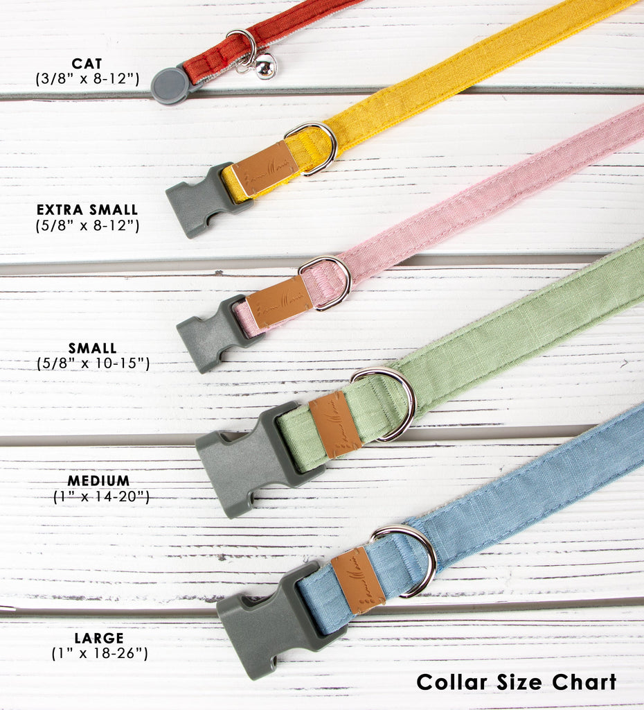 Linen Blend Adjustable Cat Collar with Breakaway Quick Release Buckle and Bell, Light Grey
