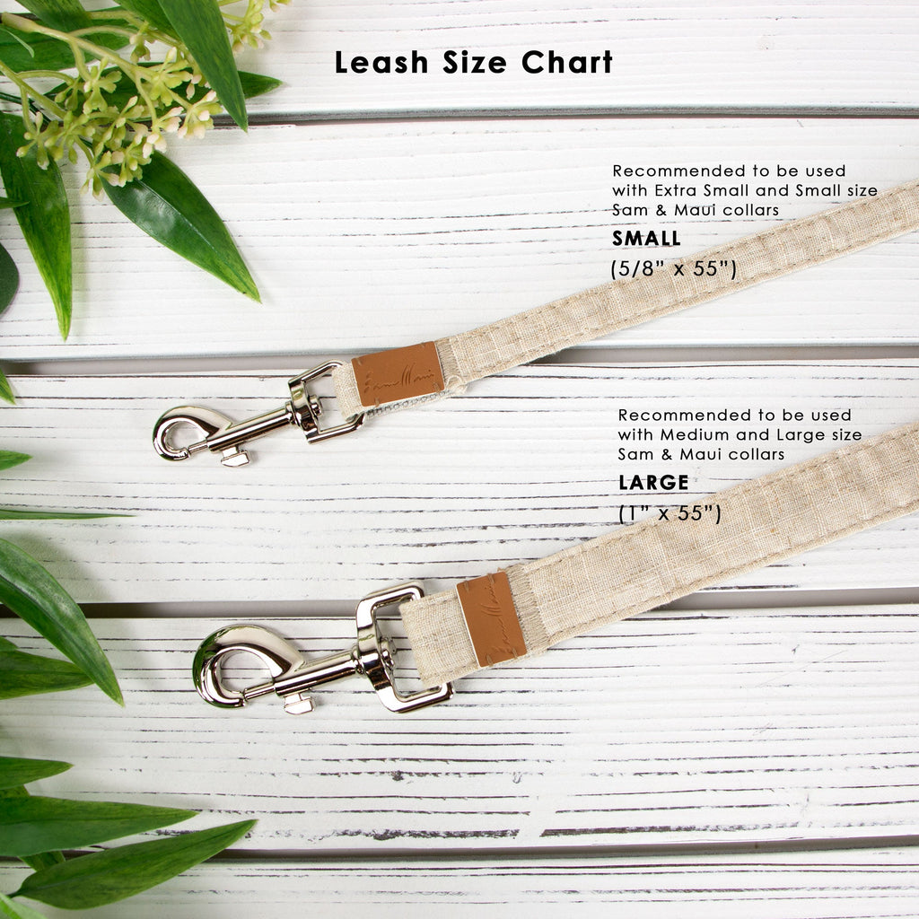 Linen Blend Dog Leash with D-Ring, 4.5 FT Walking Lead, Natural