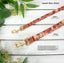 Cotton Floral Dog Leash with Matt Gold Metal Snap and D-Ring, 12-Champagne