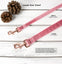 Velvet Dog Leash with Rose Gold Metal Snap, Rose Pink