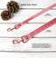 Velvet Dog Leash with Rose Gold Metal Snap, Red