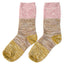 Women's Pink/Gold Colorful Cotton Crew Socks