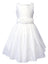 Girls' Flower Girl Dress with Rolled Flower Waistband and Bolero