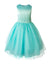 Girls' Satin Sleveless Lace Appliqué Tulle Dress