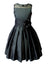 Girls' Sheer Neckline Red Satin Tea Length Flower Girl Dress