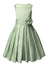 Girls' Sheer Neckline Red Satin Tea Length Flower Girl Dress