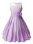 Girls' Sheer Neckline Red Satin Tea Length Flower Girl Dress