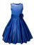 Girls' Sheer Neckline Red Satin Tea Length Flower Girl Dress