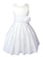 Girls' Sheer Neckline Red Satin Tea Length Flower Girl Dress