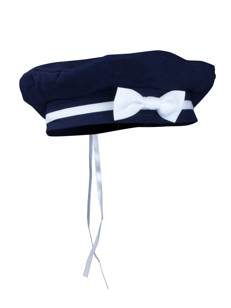 Girls' Nautical Sailor Dress with Hat Blue
