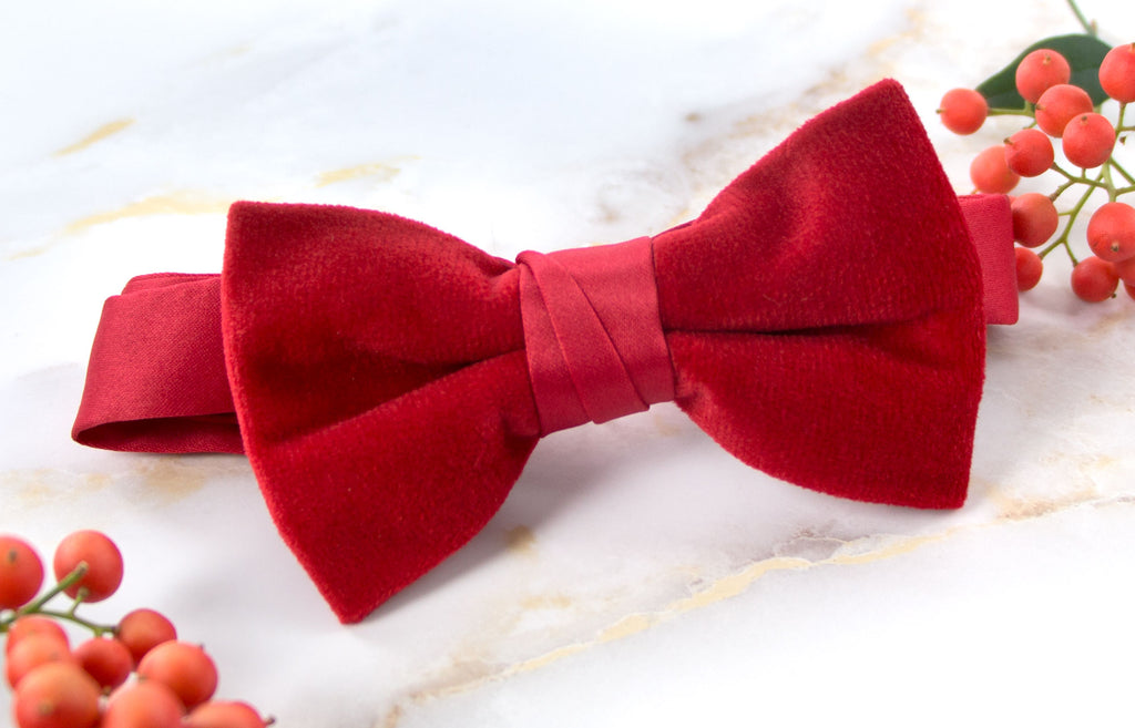 Boys' Velvet Pre-tied Bow Tie