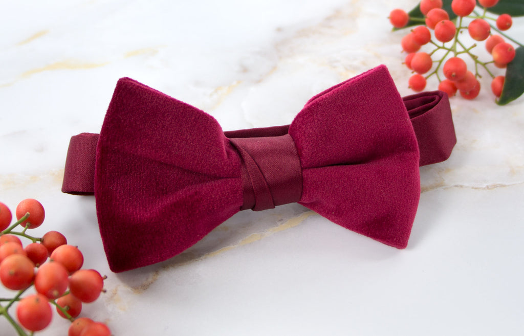 Boys' Velvet Pre-tied Bow Tie