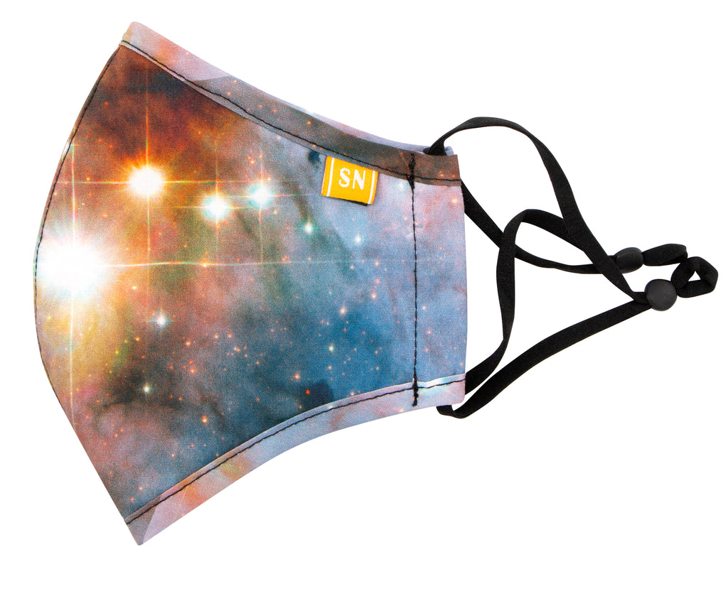 Reusable Washable Galaxy Space Cotton Cloth Face Mask for Adults and Kids Peach