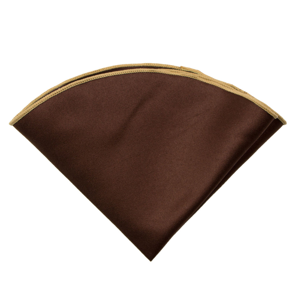 boys' brown satin handkerchief hanky pocket round pocket square