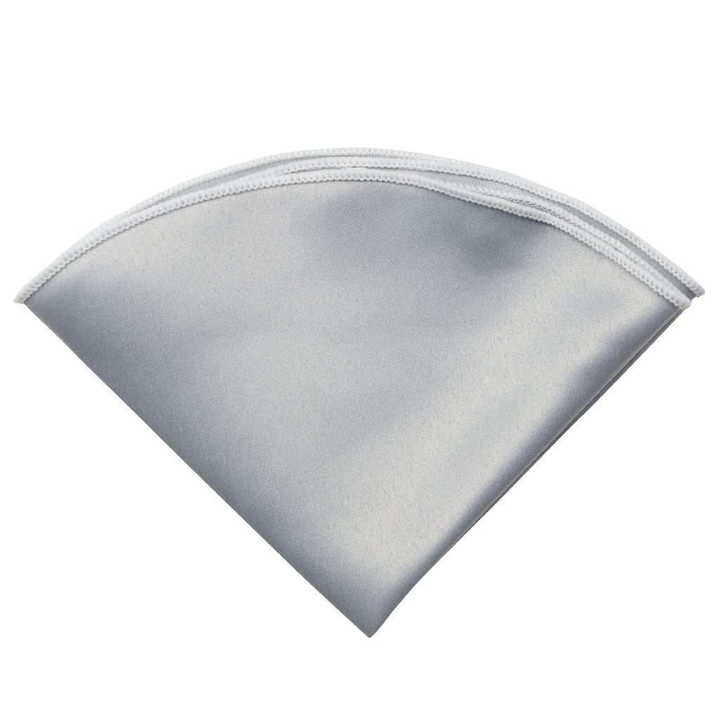 boys' grey gray satin handkerchief hanky pocket round pocket square