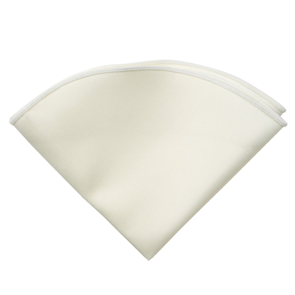 boys' ivory satin handkerchief hanky pocket round pocket square
