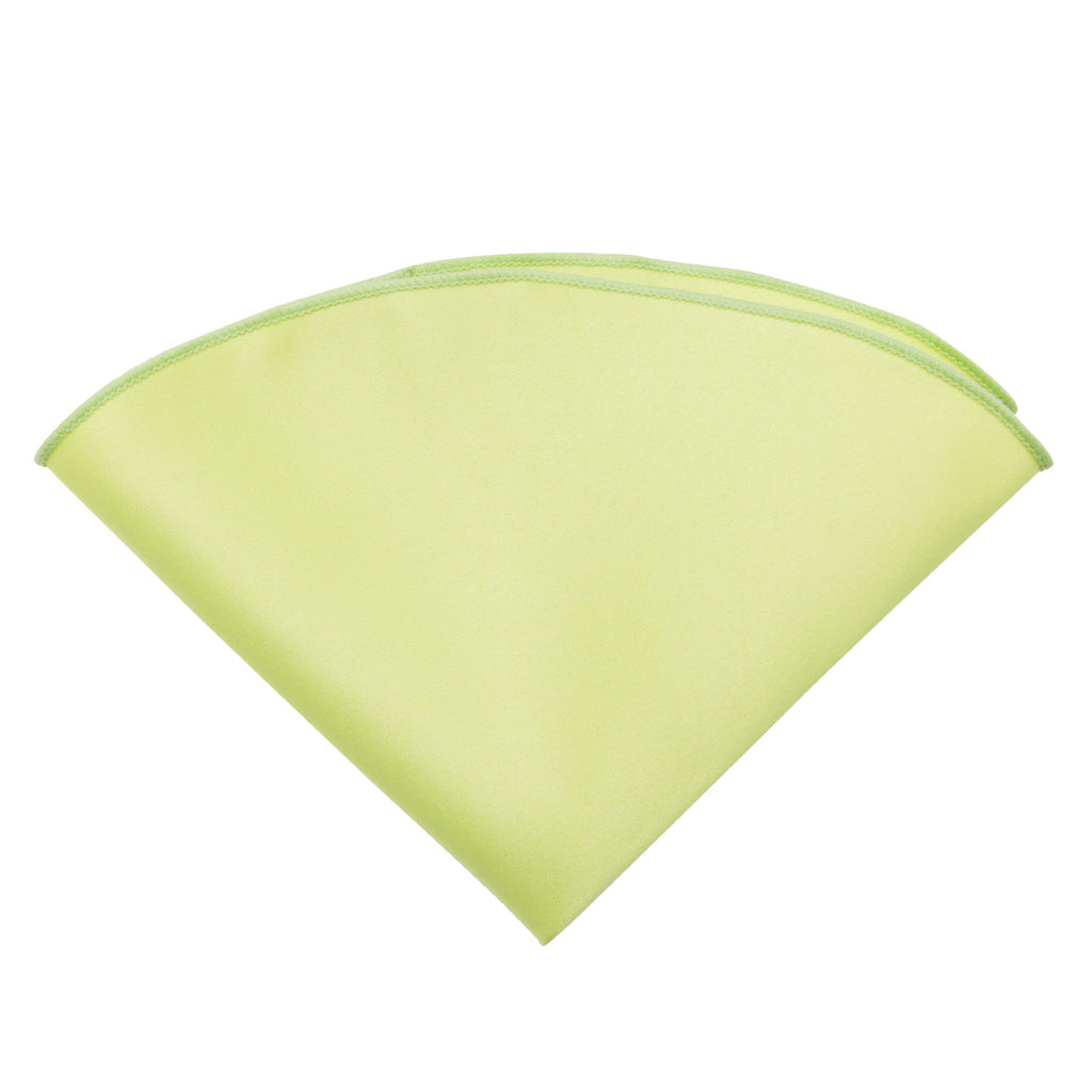 boys' lime green satin handkerchief hanky pocket round pocket square
