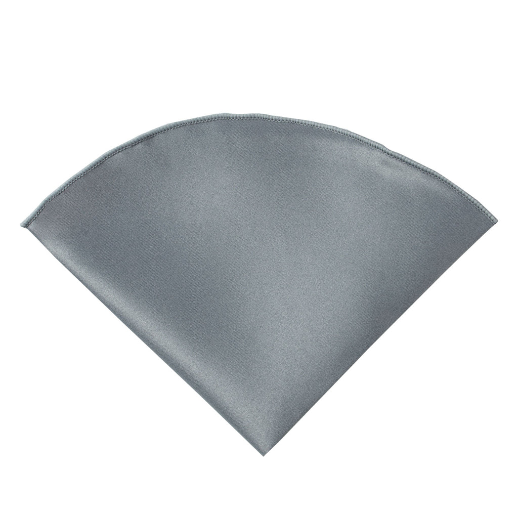 boys' medium grey gray satin handkerchief hanky pocket round pocket square