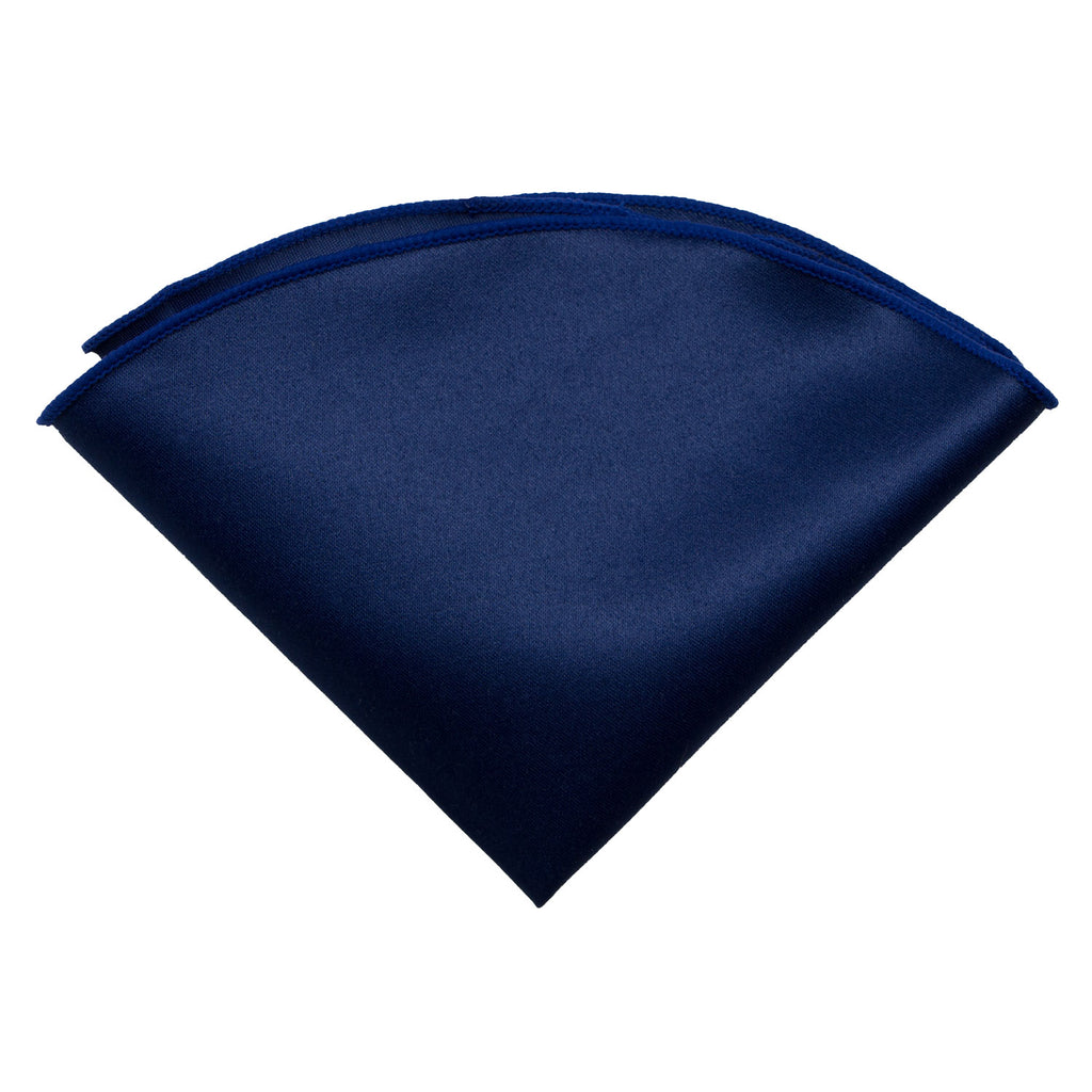 boys' navy blue satin handkerchief hanky pocket round pocket square