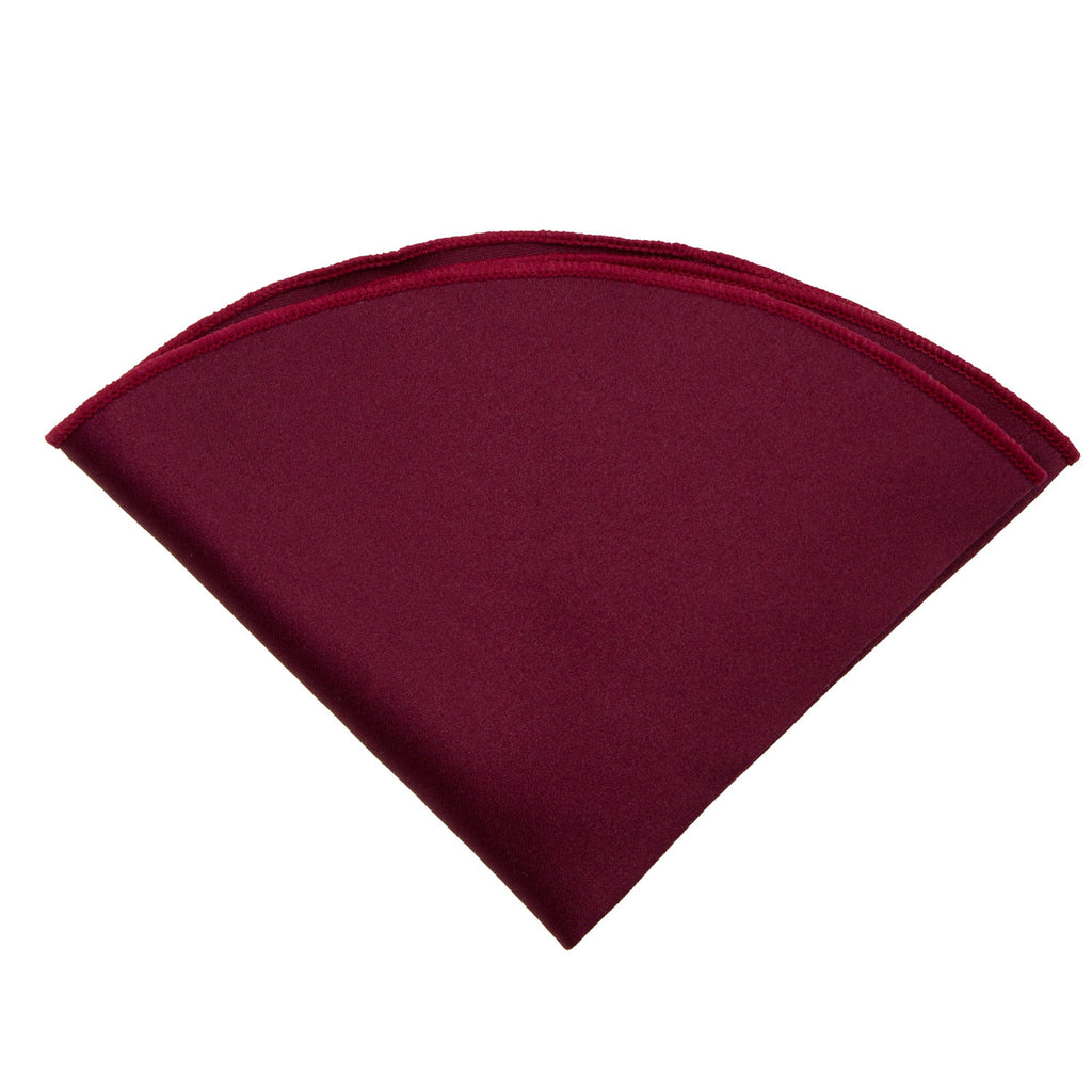 boys' burgundy wine satin handkerchief hanky pocket round pocket square
