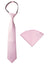 Boys' Satin Zipper Necktie and Handkerchief Set