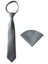Boys' Satin Zipper Necktie and Handkerchief Set