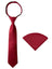 Boys' Satin Zipper Necktie and Handkerchief Set